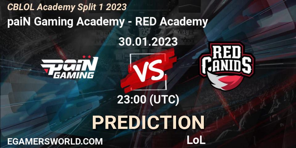 paiN Gaming Academy vs RED Academy: Match Prediction. 30.01.23, LoL, CBLOL Academy Split 1 2023