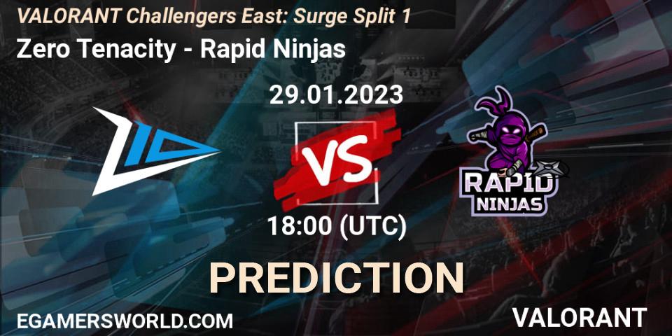 Zero Tenacity vs Rapid Ninjas: Match Prediction. 29.01.23, VALORANT, VALORANT Challengers 2023 East: Surge Split 1