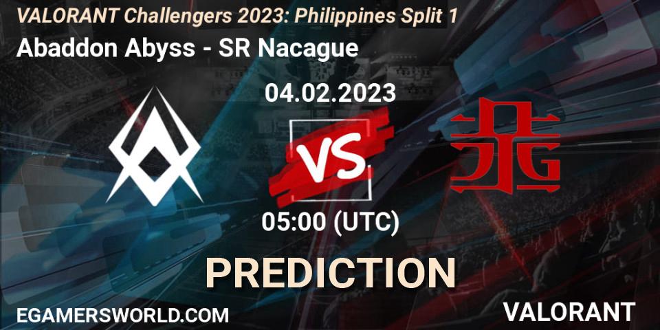 Abaddon Abyss vs SR Nacague: Match Prediction. 04.02.23, VALORANT, VALORANT Challengers 2023: Philippines Split 1