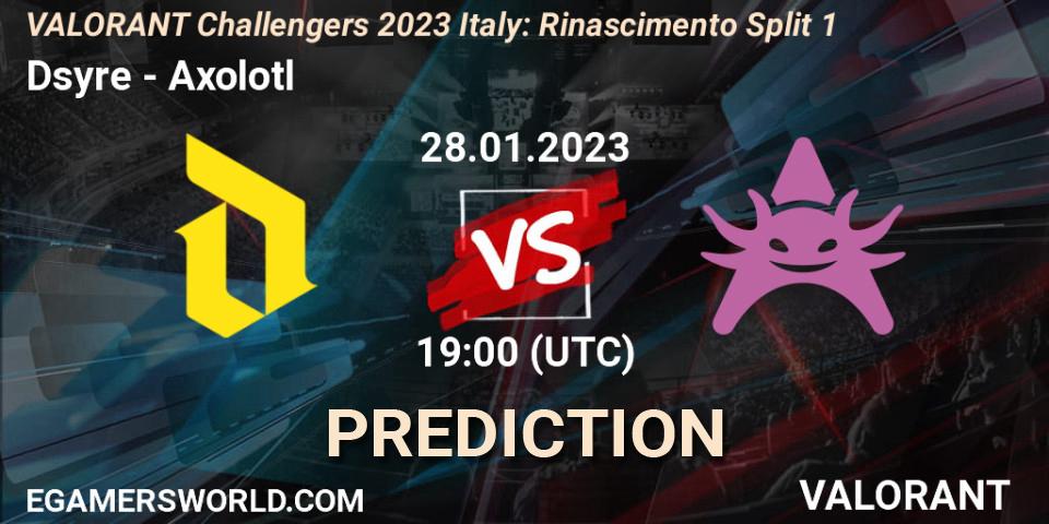 Dsyre vs Axolotl: Match Prediction. 28.01.23, VALORANT, VALORANT Challengers 2023 Italy: Rinascimento Split 1