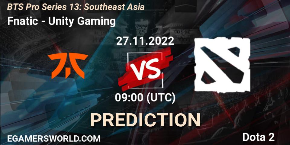 Fnatic vs Unity Gaming: Match Prediction. 04.12.22, Dota 2, BTS Pro Series 13: Southeast Asia