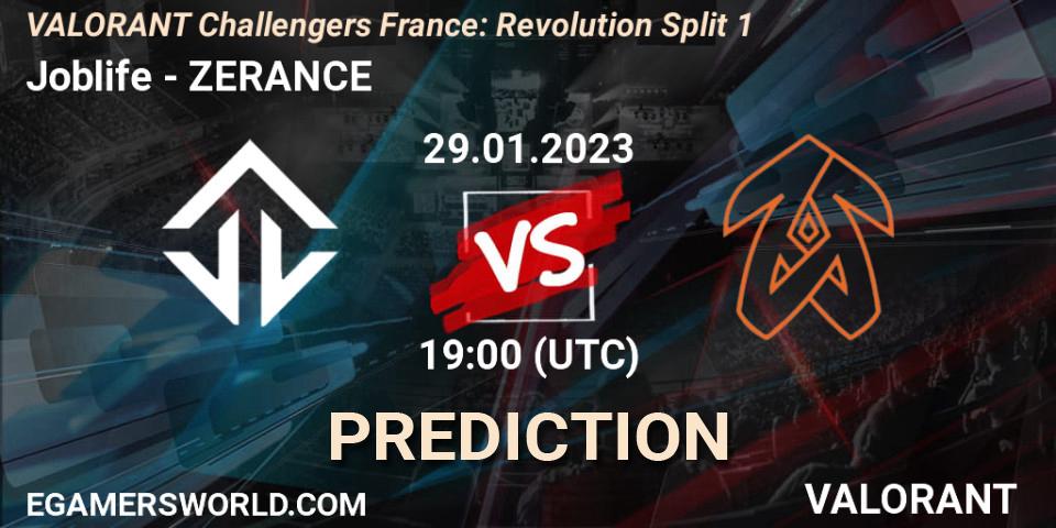 Joblife vs ZERANCE: Match Prediction. 29.01.23, VALORANT, VALORANT Challengers 2023 France: Revolution Split 1