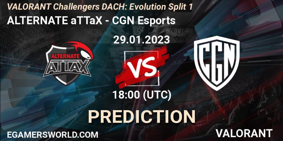 ALTERNATE aTTaX vs CGN Esports: Match Prediction. 29.01.23, VALORANT, VALORANT Challengers 2023 DACH: Evolution Split 1