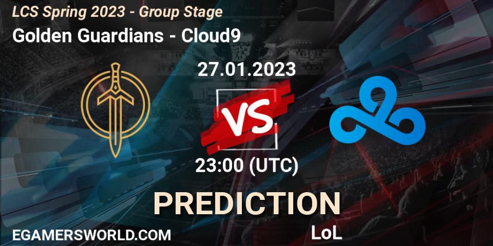 Golden Guardians vs Cloud9: Match Prediction. 27.01.23, LoL, LCS Spring 2023 - Group Stage