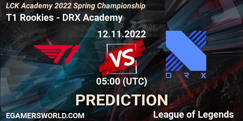 T1 Rookies vs DRX Academy: Match Prediction. 12.11.22, LoL, LCK Academy 2022 Spring Championship