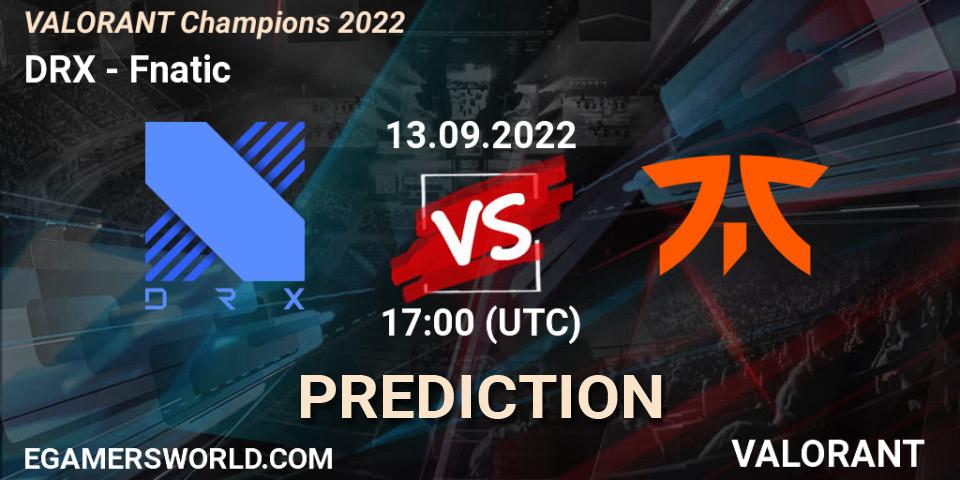 DRX vs Fnatic: Match Prediction. 13.09.22, VALORANT, VALORANT Champions 2022
