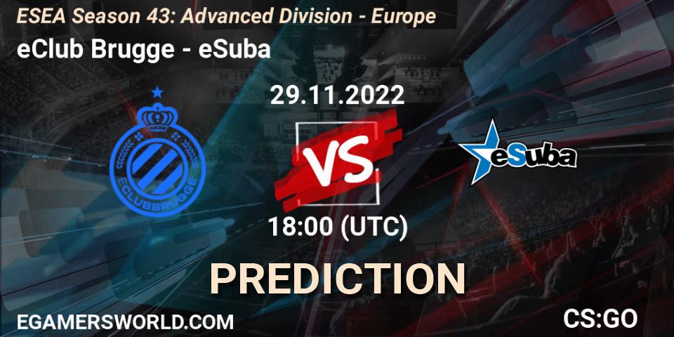 eClub Brugge vs eSuba: Match Prediction. 29.11.22, CS2 (CS:GO), ESEA Season 43: Advanced Division - Europe