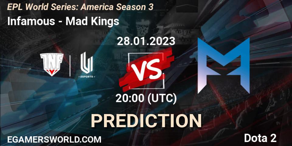 Infamous vs Mad Kings: Match Prediction. 28.01.23, Dota 2, EPL World Series: America Season 3