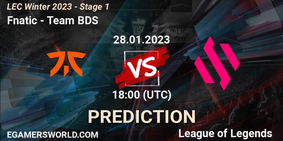 Fnatic vs Team BDS: Match Prediction. 28.01.23, LoL, LEC Winter 2023 - Stage 1