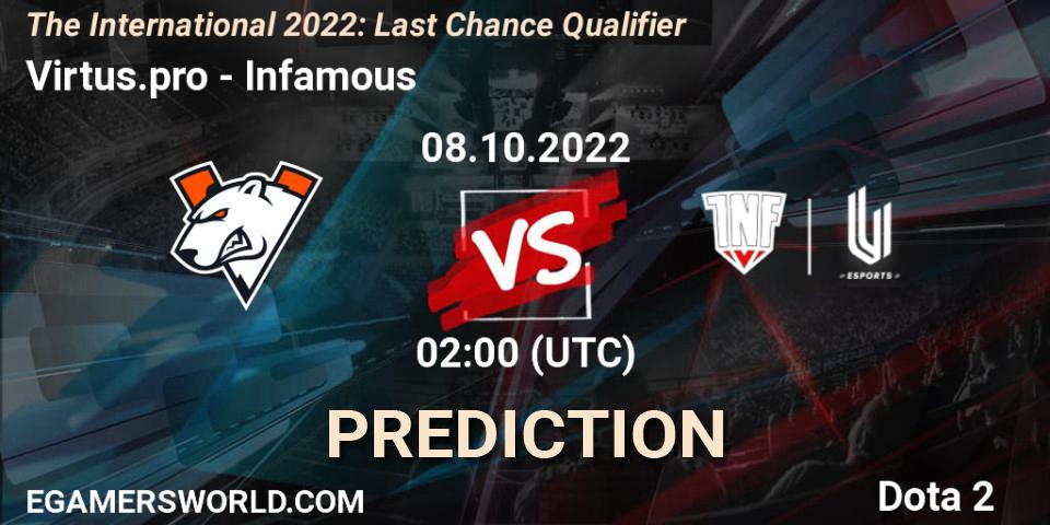 Virtus.pro vs Infamous: Match Prediction. 08.10.22, Dota 2, The International 2022: Last Chance Qualifier