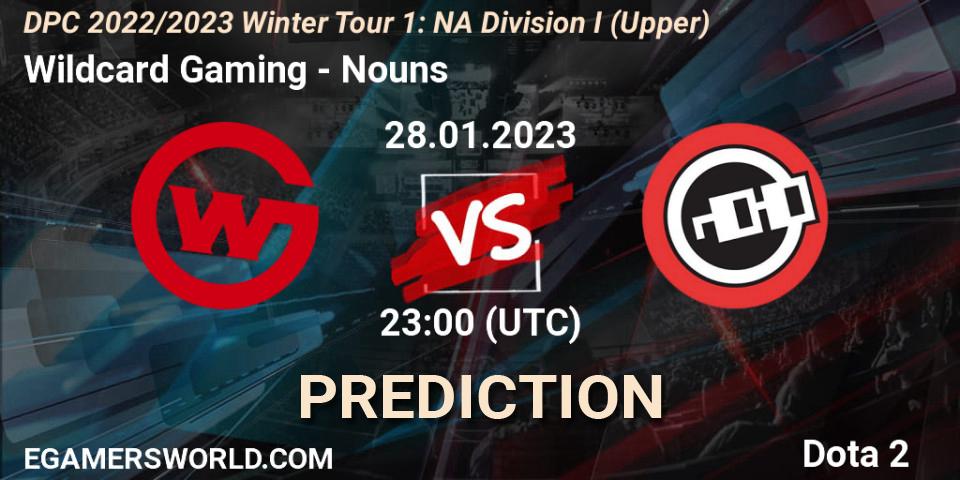 Wildcard Gaming vs Nouns: Match Prediction. 28.01.23, Dota 2, DPC 2022/2023 Winter Tour 1: NA Division I (Upper)