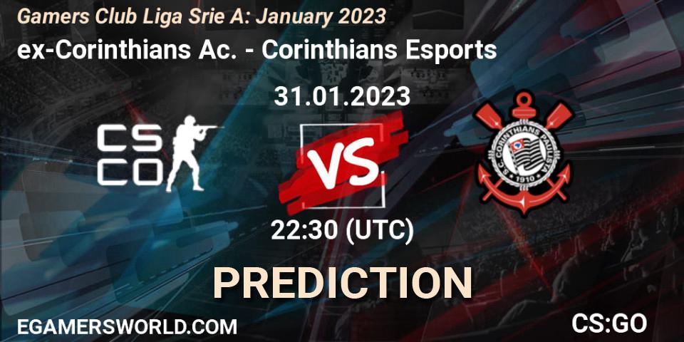 ex-Corinthians Ac. vs Corinthians Esports: Match Prediction. 31.01.23, CS2 (CS:GO), Gamers Club Liga Série A: January 2023