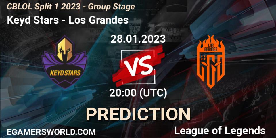 Keyd Stars vs Los Grandes: Match Prediction. 28.01.23, LoL, CBLOL Split 1 2023 - Group Stage
