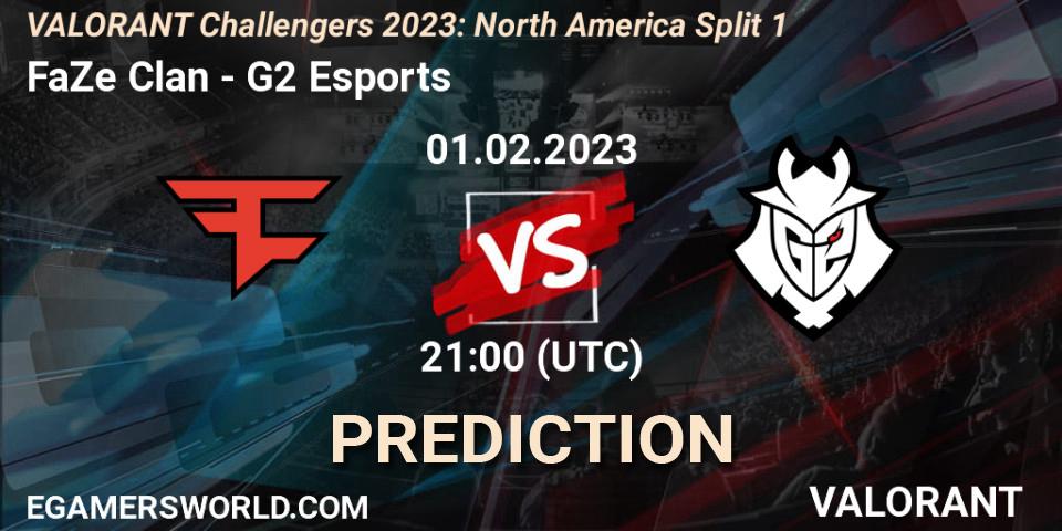 FaZe Clan vs G2 Esports: Match Prediction. 01.02.23, VALORANT, VALORANT Challengers 2023: North America Split 1