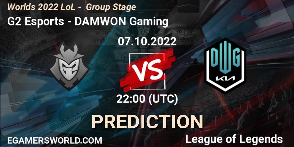 G2 Esports vs DAMWON Gaming: Match Prediction. 07.10.22, LoL, Worlds 2022 LoL - Group Stage