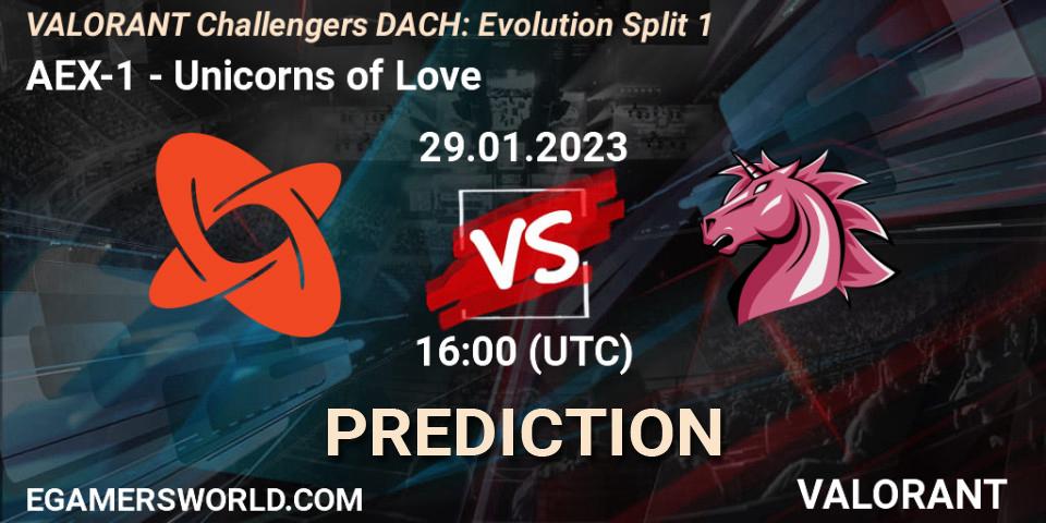 AEX-1 vs Unicorns of Love: Match Prediction. 29.01.23, VALORANT, VALORANT Challengers 2023 DACH: Evolution Split 1