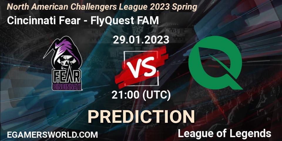 Cincinnati Fear vs FlyQuest FAM: Match Prediction. 29.01.23, LoL, NACL 2023 Spring - Group Stage