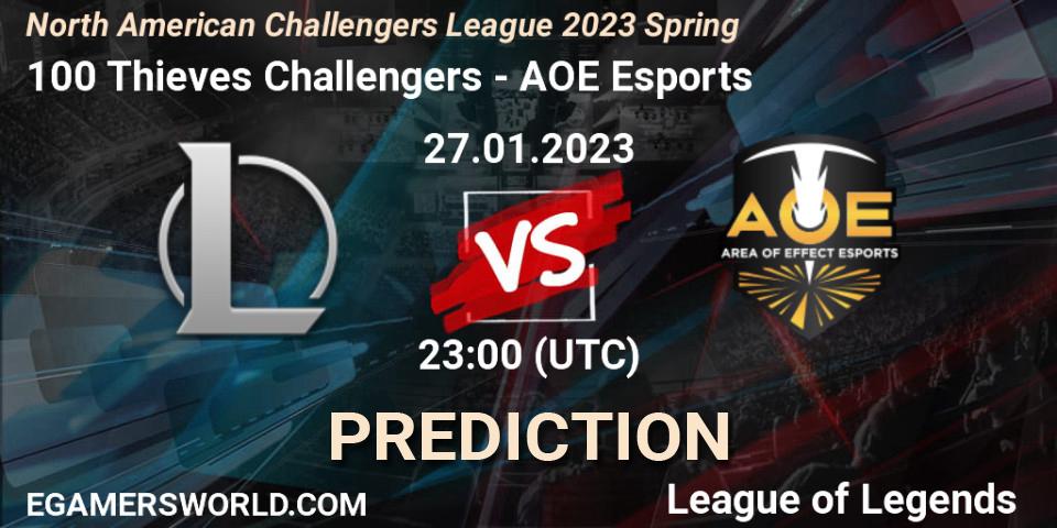100 Thieves Challengers vs AOE Esports: Match Prediction. 28.01.23, LoL, NACL 2023 Spring - Group Stage