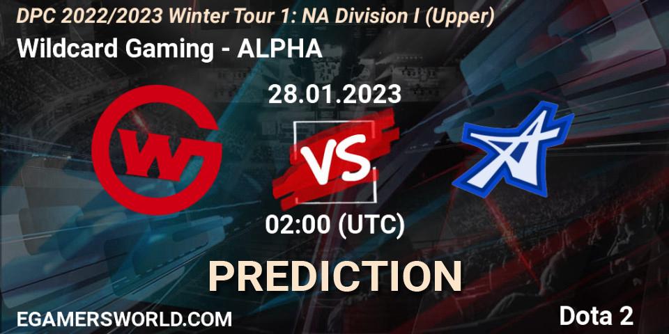 Wildcard Gaming vs ALPHA: Match Prediction. 28.01.23, Dota 2, DPC 2022/2023 Winter Tour 1: NA Division I (Upper)