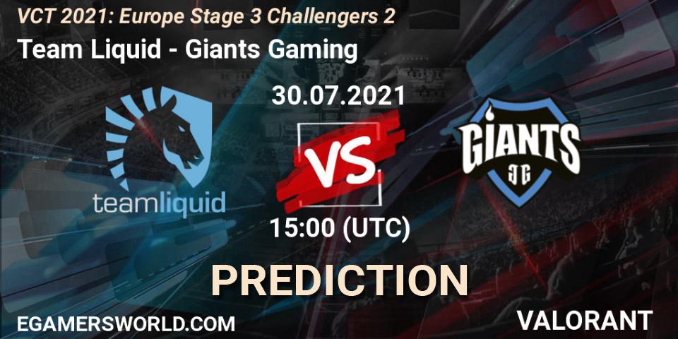Team Liquid vs Giants Gaming: Match Prediction. 30.07.21, VALORANT, VCT 2021: Europe Stage 3 Challengers 2