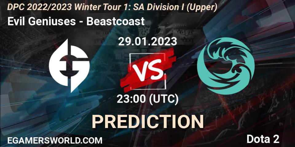Evil Geniuses vs Beastcoast: Match Prediction. 29.01.23, Dota 2, DPC 2022/2023 Winter Tour 1: SA Division I (Upper) 