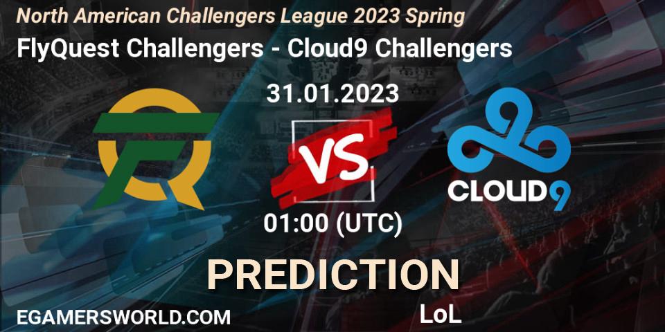 FlyQuest Challengers vs Cloud9 Challengers: Match Prediction. 31.01.23, LoL, NACL 2023 Spring - Group Stage