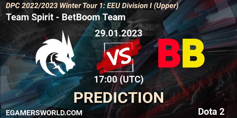 Team Spirit vs BetBoom Team: Match Prediction. 29.01.23, Dota 2, DPC 2022/2023 Winter Tour 1: EEU Division I (Upper)