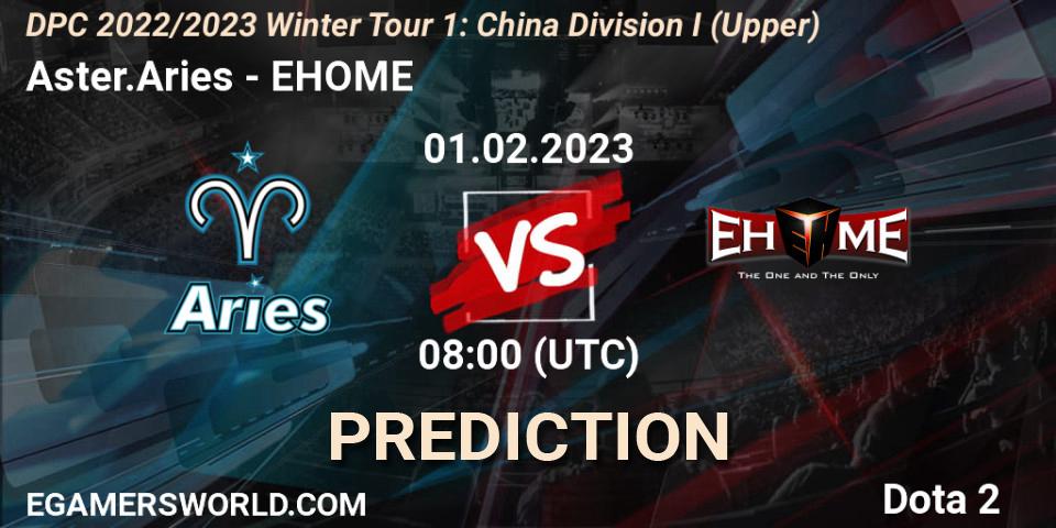 Aster.Aries vs EHOME: Match Prediction. 01.02.23, Dota 2, DPC 2022/2023 Winter Tour 1: CN Division I (Upper)