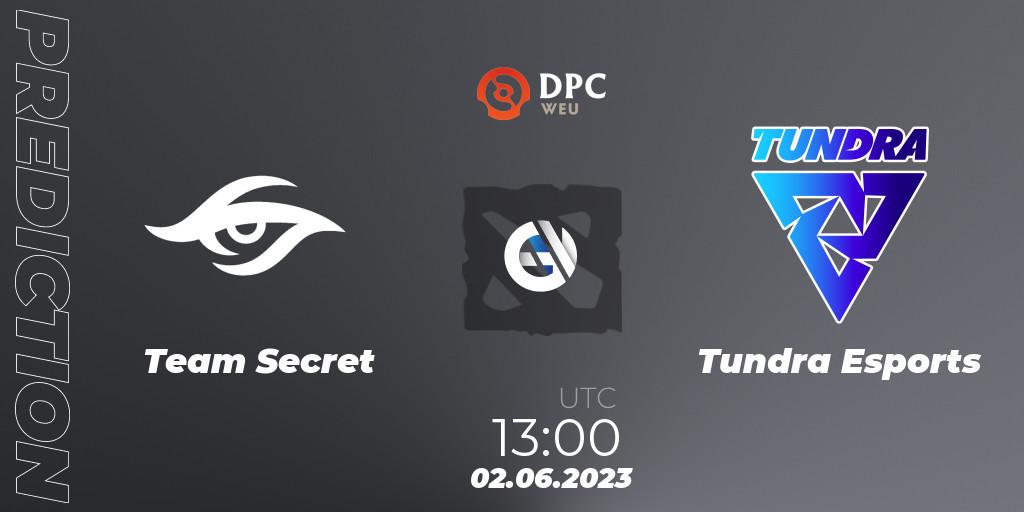 Team Secret vs Tundra Esports: Match Prediction. 02.06.23, Dota 2, DPC 2023 Tour 3: WEU Division I (Upper)