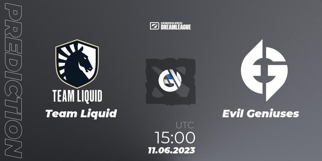 Team Liquid vs Evil Geniuses: Match Prediction. 11.06.23, Dota 2, DreamLeague Season 20 - Group Stage 1
