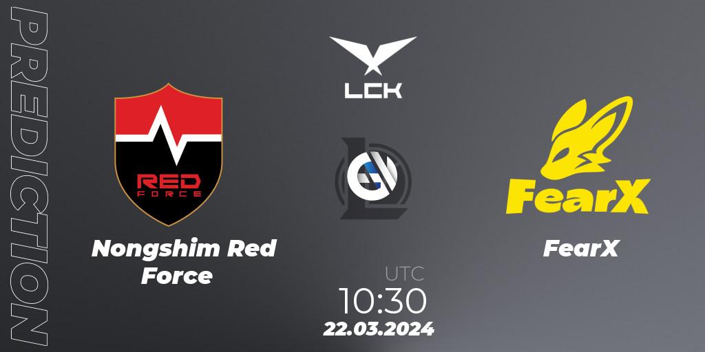 Nongshim Red Force vs FearX: Match Prediction. 22.03.24, LoL, LCK Spring 2024 - Group Stage