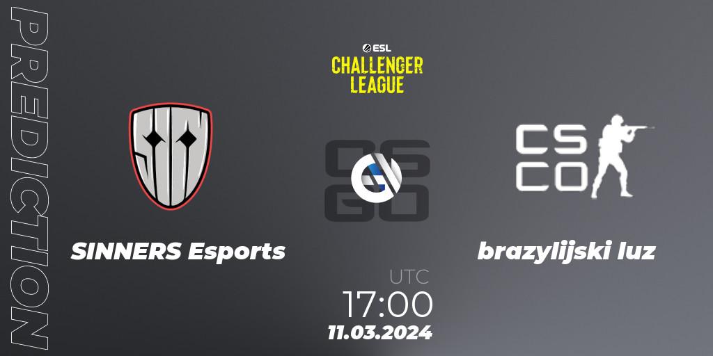 SINNERS Esports vs brazylijski luz: Match Prediction. 11.03.24, CS2 (CS:GO), ESL Challenger League Season 47: Europe