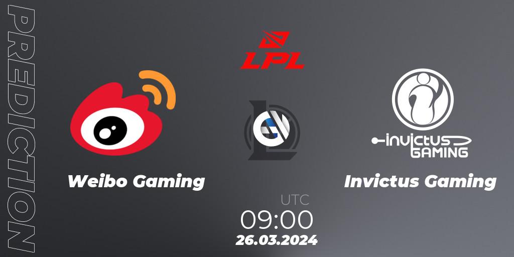 Weibo Gaming vs Invictus Gaming: Match Prediction. 26.03.24, LoL, LPL Spring 2024 - Group Stage