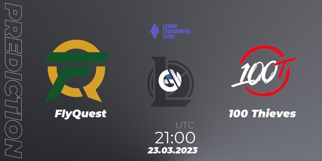 FlyQuest vs 100 Thieves: Match Prediction. 23.03.23, LoL, LCS Spring 2023 - Playoffs