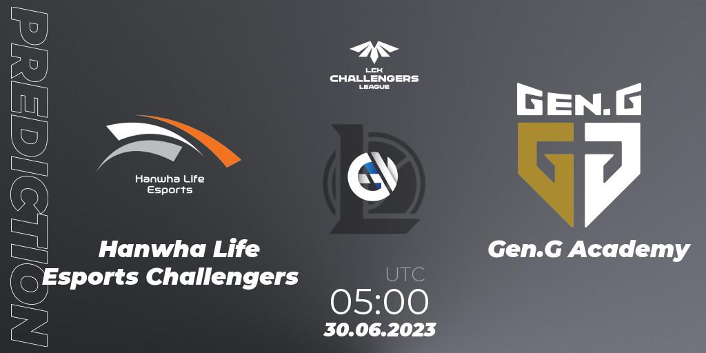 Hanwha Life Esports Challengers vs Gen.G Academy: Match Prediction. 30.06.23, LoL, LCK Challengers League 2023 Summer - Group Stage