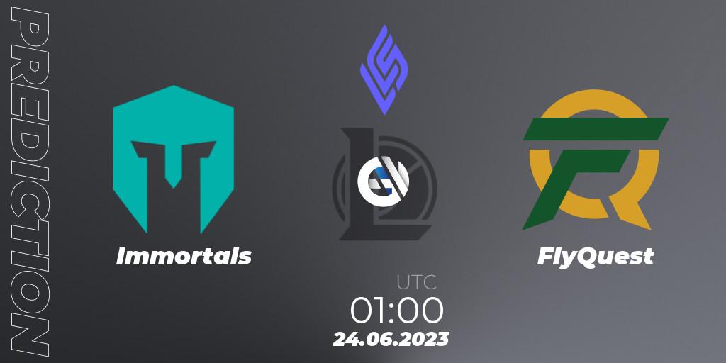 Immortals vs FlyQuest: Match Prediction. 01.07.23, LoL, LCS Summer 2023 - Group Stage