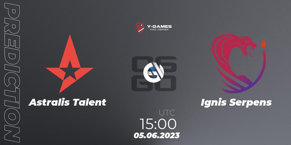 Astralis Talent vs Ignis Serpens: Match Prediction. 05.06.23, CS2 (CS:GO), Y-Games PRO Series 2023