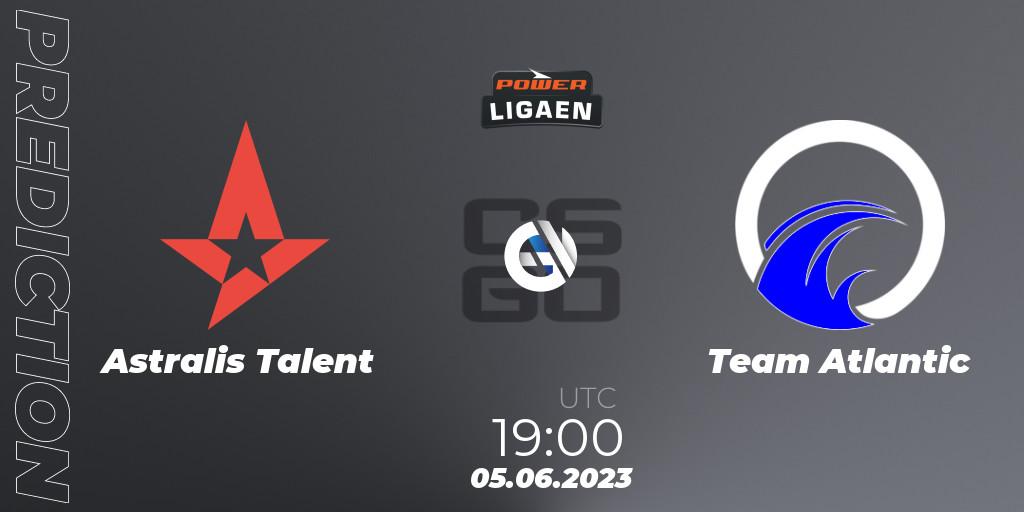 Astralis Talent vs Team Atlantic: Match Prediction. 05.06.23, CS2 (CS:GO), Dust2.dk Ligaen Season 23