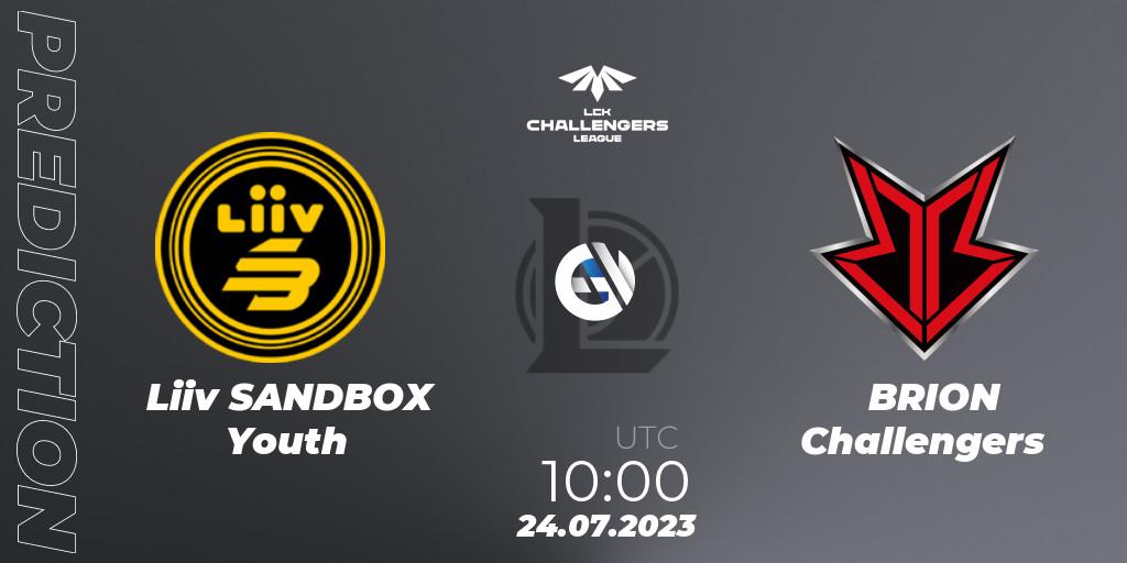 Liiv SANDBOX Youth vs BRION Challengers: Match Prediction. 24.07.23, LoL, LCK Challengers League 2023 Summer - Group Stage