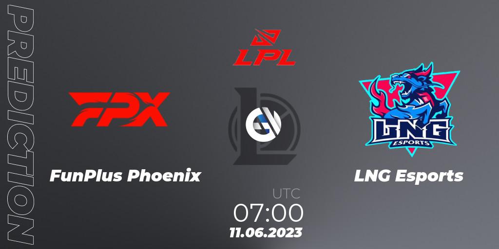 FunPlus Phoenix vs LNG Esports: Match Prediction. 11.06.23, LoL, LPL Summer 2023 Regular Season