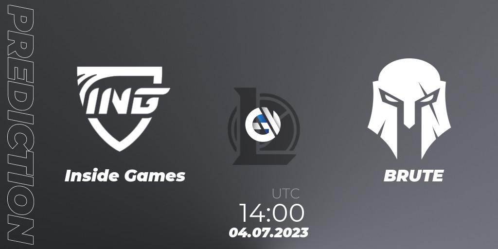Inside Games vs BRUTE: Match Prediction. 09.06.23, LoL, Hitpoint Masters Summer 2023 - Group Stage