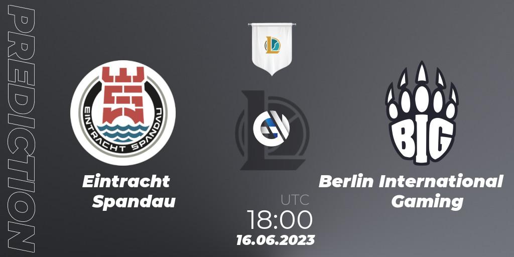 Eintracht Spandau vs Berlin International Gaming: Match Prediction. 16.06.23, LoL, Prime League Summer 2023 - Group Stage