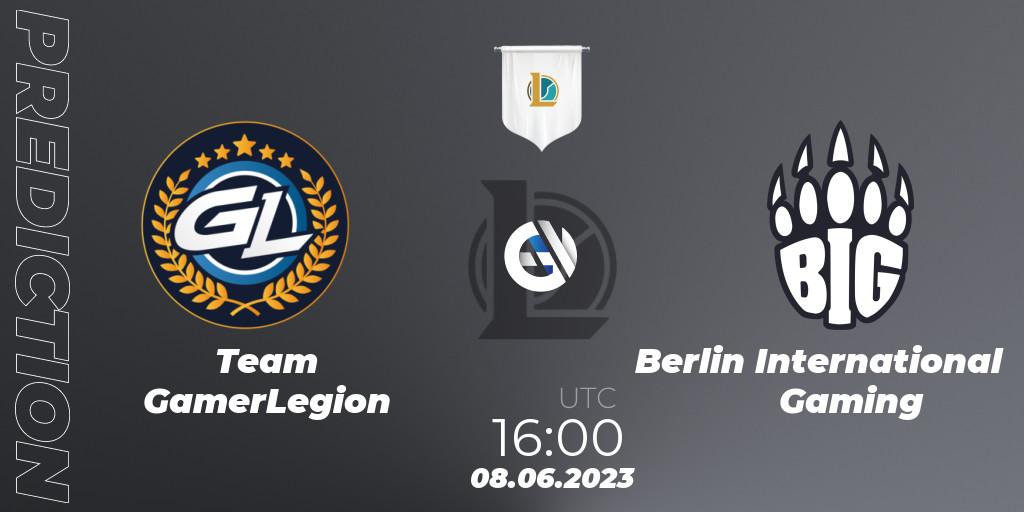 Team GamerLegion vs Berlin International Gaming: Match Prediction. 08.06.23, LoL, Prime League Summer 2023 - Group Stage