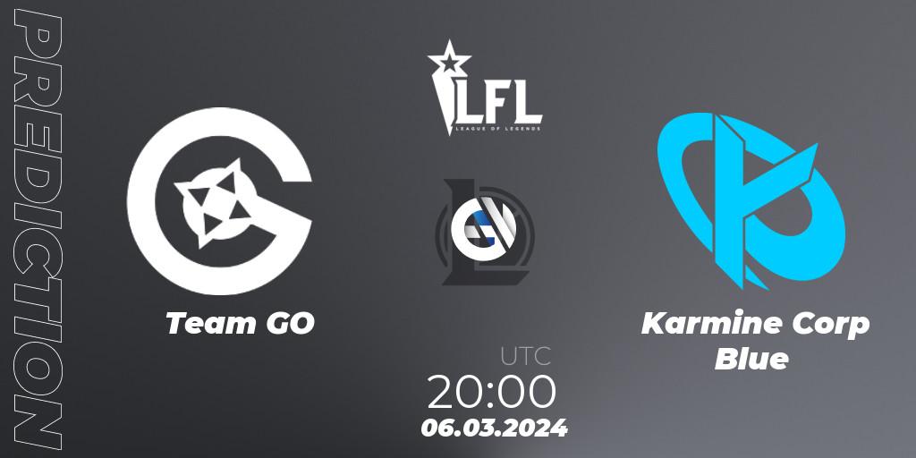 Team GO vs Karmine Corp Blue: Match Prediction. 06.03.24, LoL, LFL Spring 2024