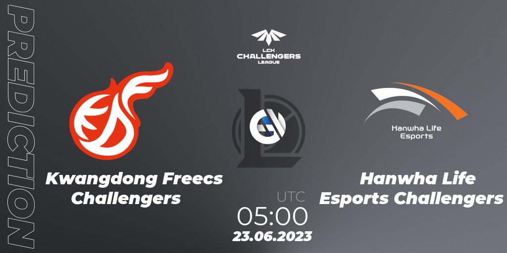 Kwangdong Freecs Challengers vs Hanwha Life Esports Challengers: Match Prediction. 23.06.23, LoL, LCK Challengers League 2023 Summer - Group Stage
