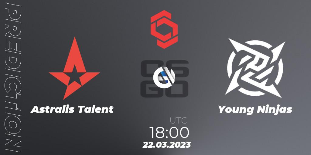 Astralis Talent vs Young Ninjas: Match Prediction. 22.03.23, CS2 (CS:GO), CCT Central Europe Series #5