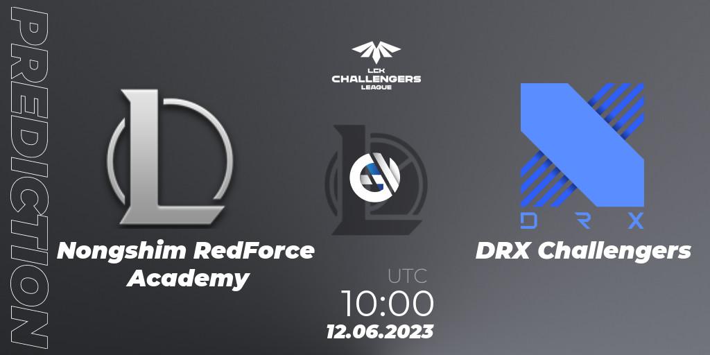 Nongshim RedForce Academy vs DRX Challengers: Match Prediction. 12.06.23, LoL, LCK Challengers League 2023 Summer - Group Stage