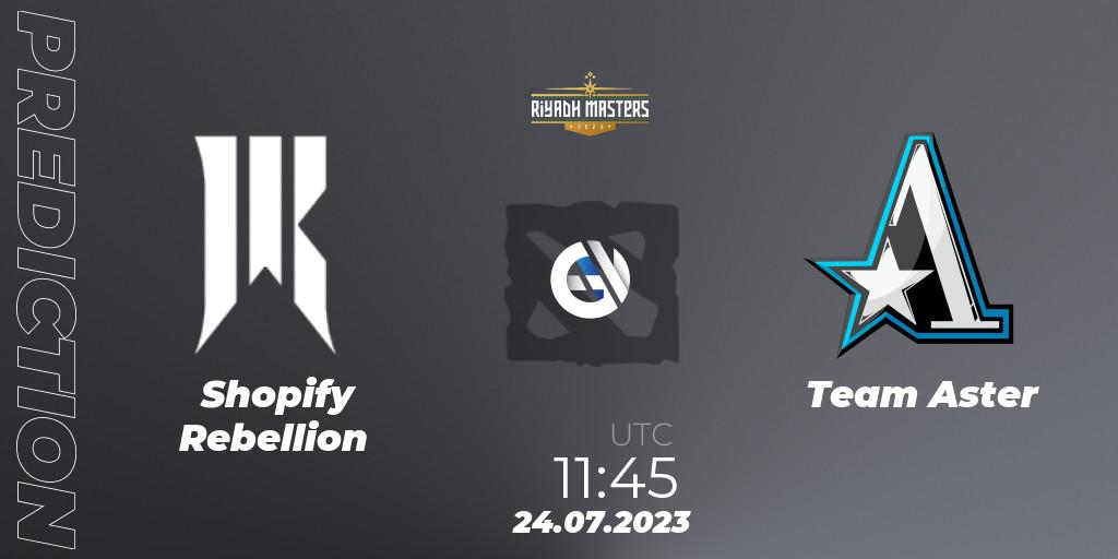 Shopify Rebellion vs Team Aster: Match Prediction. 24.07.23, Dota 2, Riyadh Masters 2023 - Group Stage