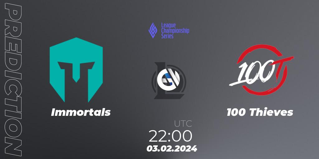 Immortals vs 100 Thieves: Match Prediction. 03.02.24, LoL, LCS Spring 2024 - Group Stage