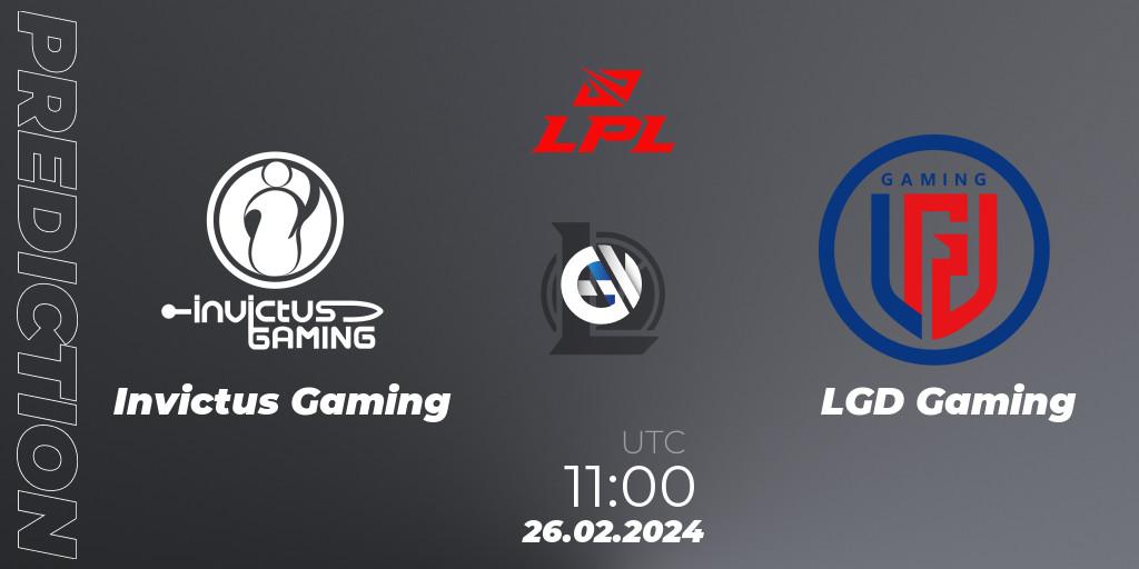 Invictus Gaming vs LGD Gaming: Match Prediction. 26.02.24, LoL, LPL Spring 2024 - Group Stage